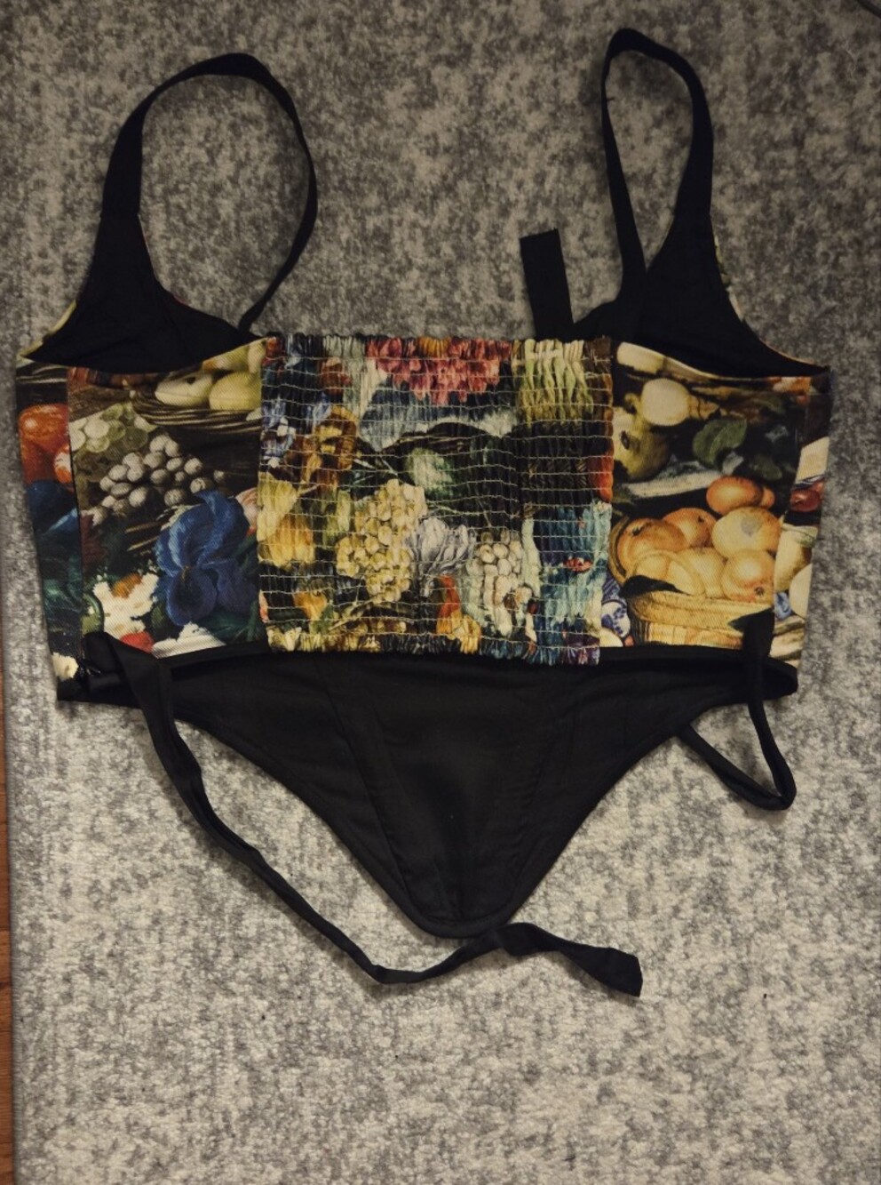 Samantha Pleet Muse Cotton Corset in Whimsical Harvest Print EUC - Picture 3 of 5
